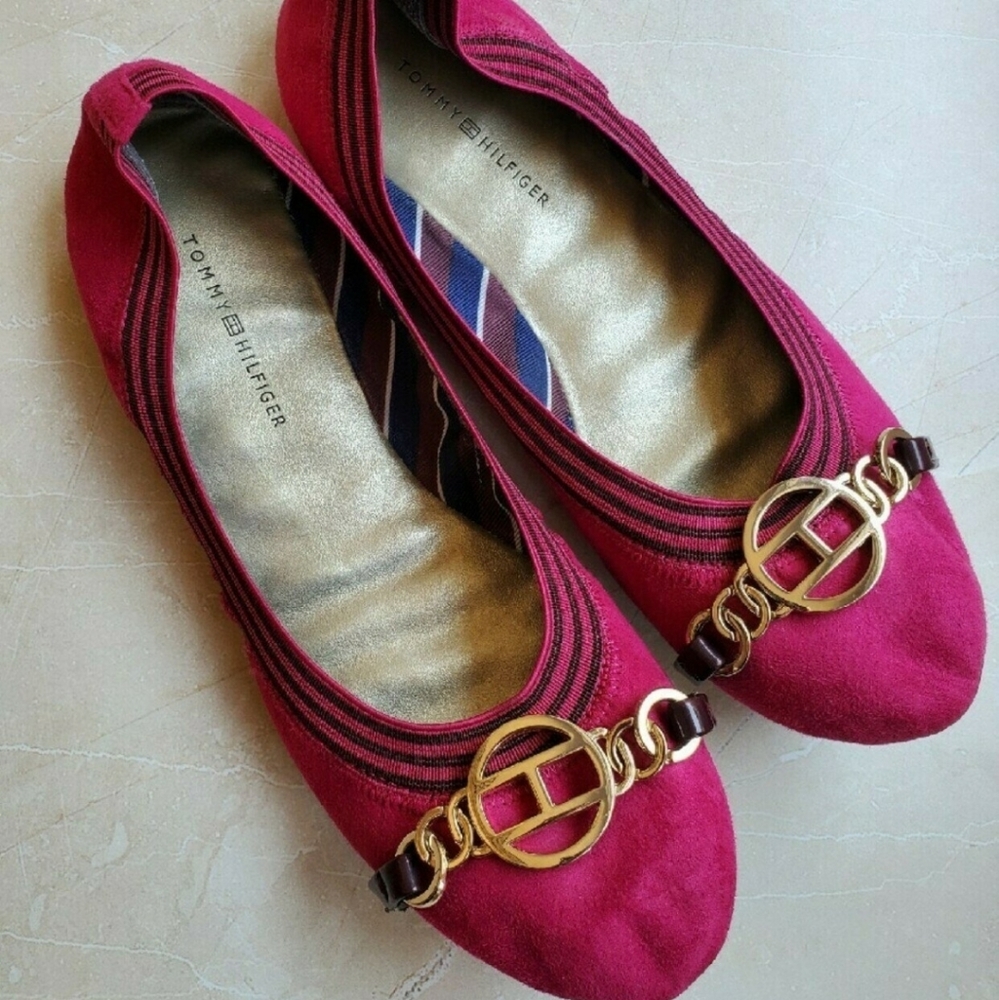 Tommy Hilfiger Pink Woman's Flat Pump Shoes